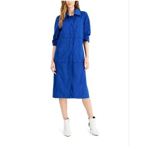 New Alfani XXL long blue faux suede coat